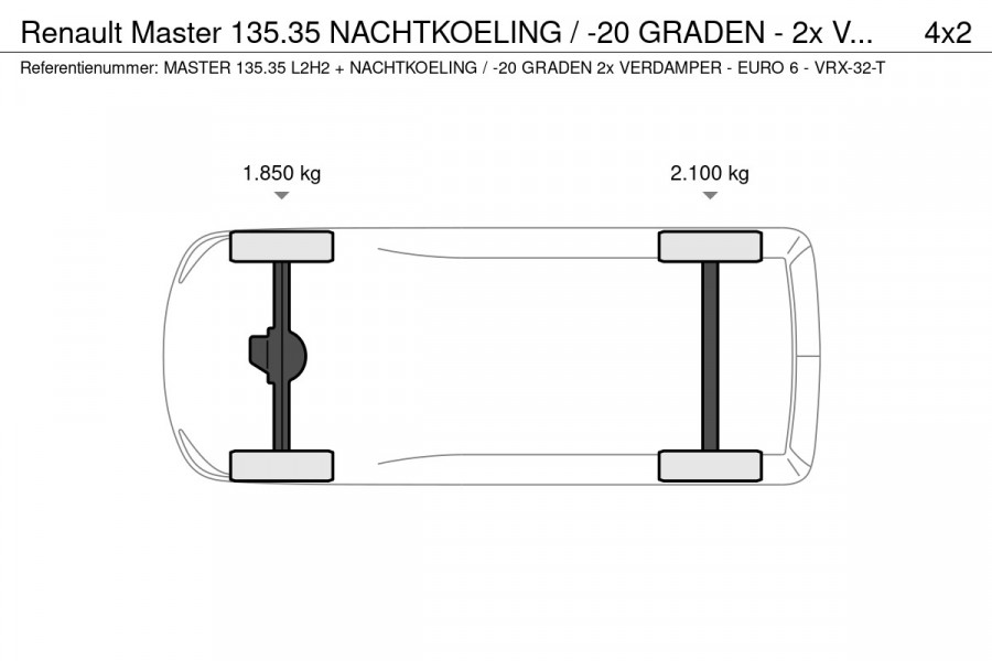 Renault Master 135.35 NACHTKOELING / -20 GRADEN - 2x VERDAMPER - EURO 6 L2H2 - VRX-32-T