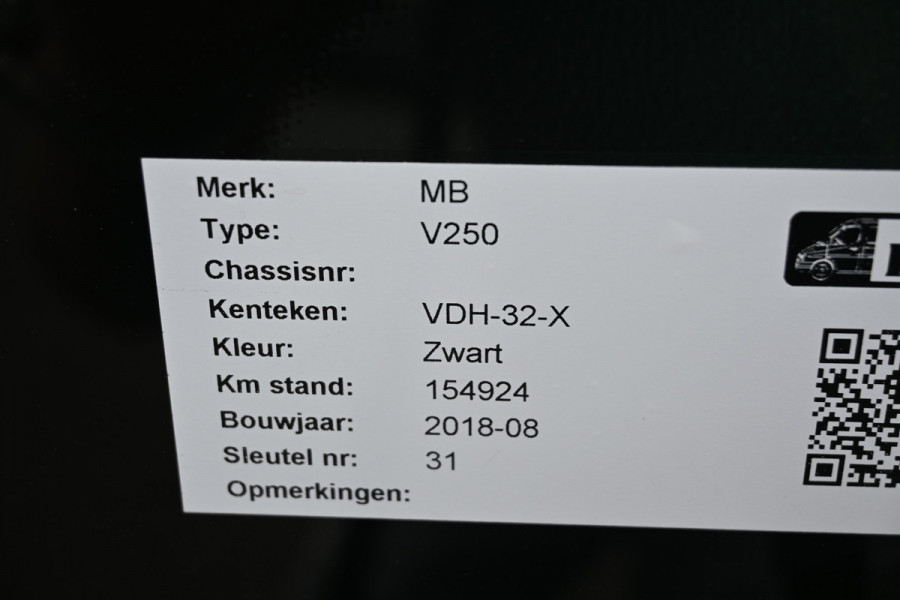 Mercedes-Benz V-Klasse 250d AMG L2 DC Edition Leder, Navigatie met camera, 2500 kg Trekhaak
