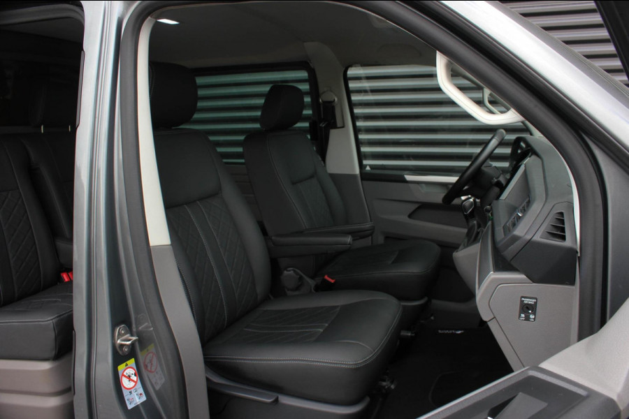 Volkswagen Transporter 2.0 TDI L2H1 30 DC BULLI 199PK DUBBEL CABINE / LEDEREN BEKLEDING / PDC / VERLAGINGSVEREN / 2X SCHUIFDEUR