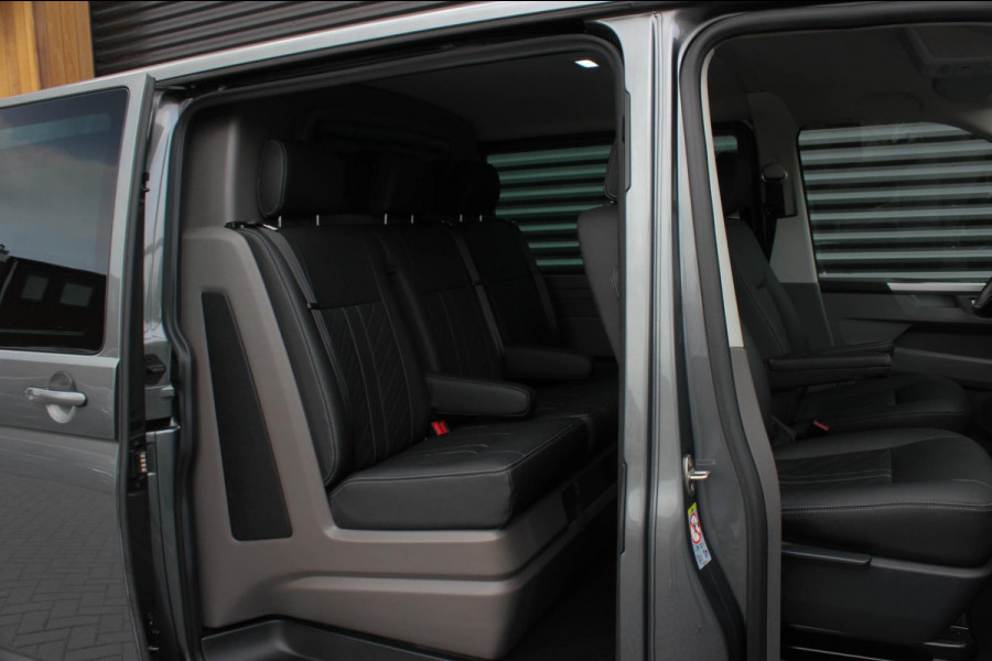 Volkswagen Transporter 2.0 TDI L2H1 30 DC BULLI 199PK DUBBEL CABINE / LEDEREN BEKLEDING / PDC / VERLAGINGSVEREN / 2X SCHUIFDEUR