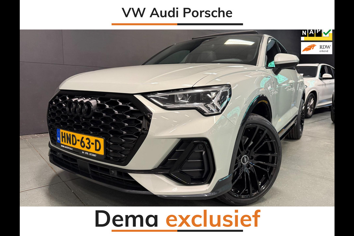 Audi Q3 Sportback 45 TFSI e S-LINE BLACK-EDITION 20'' PANO/LED/DAB/SFEERVERL/ECC/PDC/CRUISE/// Audi Q3 Sportback 45 TFSI e S-LINE BLACK-EDITION 20'' PANO/LED/DAB/SFEERVERL/ECC/PDC/CRUISE///