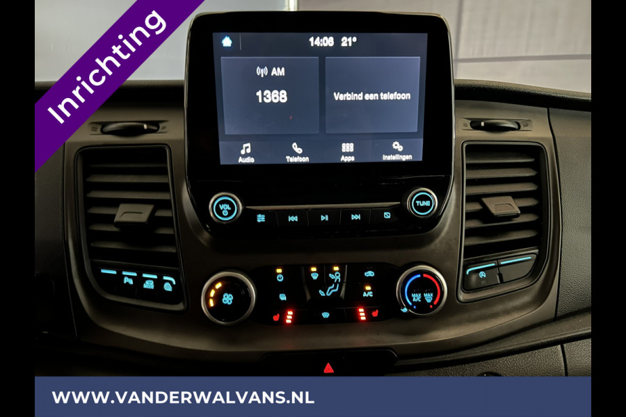 Ford Transit Custom 2.0 TDCI 130pk L2H1 Euro6 inrichting Airco | 2800kg trekhaak | LED | Omvormer | Camera Apple Carplay, Cruisecontrol, Verwarmde voorruit, Stoelverwarming, Parkeersensoren, Bijrijdersbank