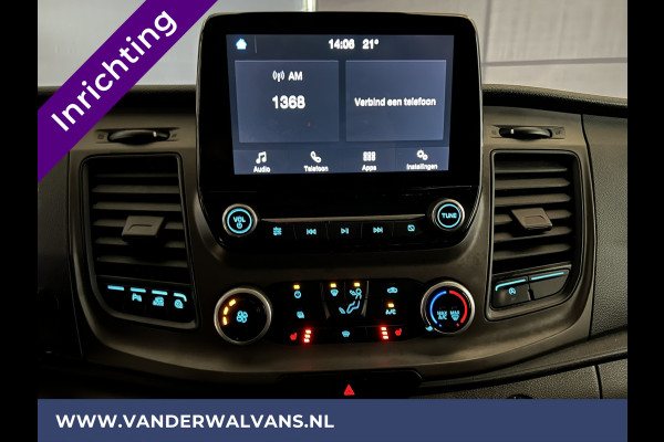Ford Transit Custom 2.0 TDCI 130pk L2H1 Euro6 inrichting Airco | 2800kg trekhaak | LED | Omvormer | Camera Apple Carplay, Cruisecontrol, Verwarmde voorruit, Stoelverwarming, Parkeersensoren, Bijrijdersbank