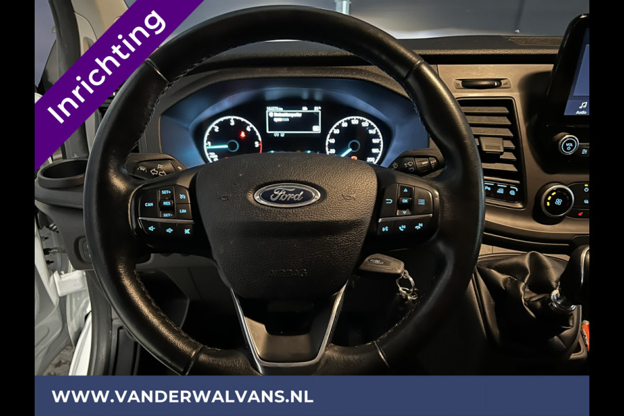 Ford Transit Custom 2.0 TDCI 130pk L2H1 Euro6 inrichting Airco | 2800kg trekhaak | LED | Omvormer | Camera Apple Carplay, Cruisecontrol, Verwarmde voorruit, Stoelverwarming, Parkeersensoren, Bijrijdersbank