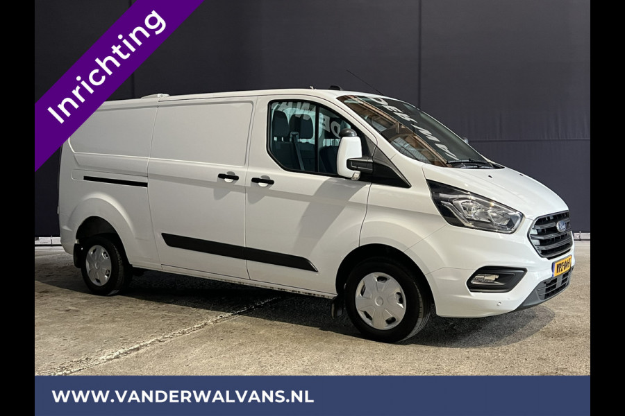 Ford Transit Custom 2.0 TDCI 130pk L2H1 Euro6 inrichting Airco | 2800kg trekhaak | LED | Omvormer | Camera Apple Carplay, Cruisecontrol, Verwarmde voorruit, Stoelverwarming, Parkeersensoren, Bijrijdersbank