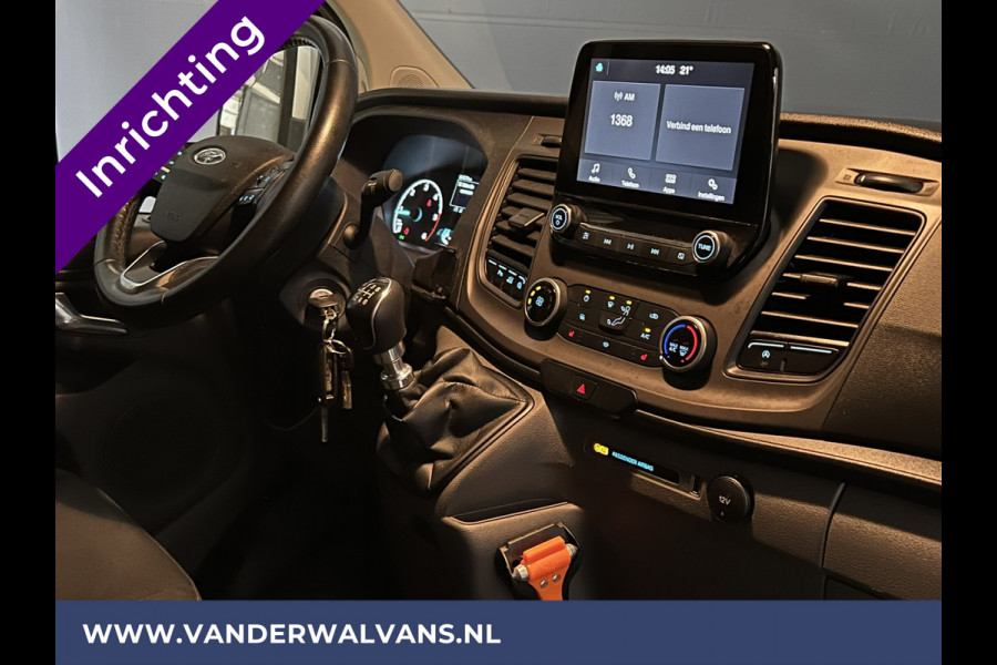 Ford Transit Custom 2.0 TDCI 130pk L2H1 Euro6 inrichting Airco | 2800kg trekhaak | LED | Omvormer | Camera Apple Carplay, Cruisecontrol, Verwarmde voorruit, Stoelverwarming, Parkeersensoren, Bijrijdersbank