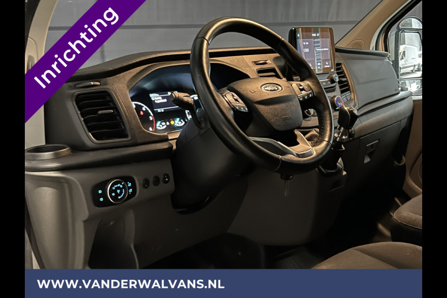 Ford Transit Custom 2.0 TDCI 130pk L2H1 Euro6 inrichting Airco | 2800kg trekhaak | LED | Omvormer | Camera Apple Carplay, Cruisecontrol, Verwarmde voorruit, Stoelverwarming, Parkeersensoren, Bijrijdersbank