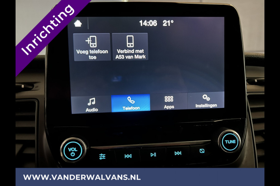 Ford Transit Custom 2.0 TDCI 130pk L2H1 Euro6 inrichting Airco | 2800kg trekhaak | LED | Omvormer | Camera Apple Carplay, Cruisecontrol, Verwarmde voorruit, Stoelverwarming, Parkeersensoren, Bijrijdersbank