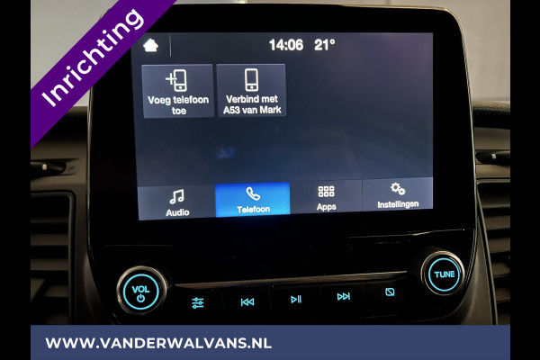 Ford Transit Custom 2.0 TDCI 130pk L2H1 Euro6 inrichting Airco | 2800kg trekhaak | LED | Omvormer | Camera Apple Carplay, Cruisecontrol, Verwarmde voorruit, Stoelverwarming, Parkeersensoren, Bijrijdersbank