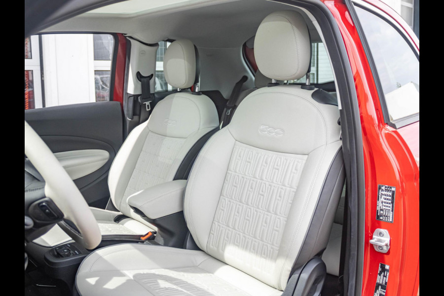 Fiat 500E 3+1 La Prima 42 kWh | Clima | Cruise | Leder | 17" | Priv Glass | Winter Pack | JBL Sound | BSM | Apple Carplay