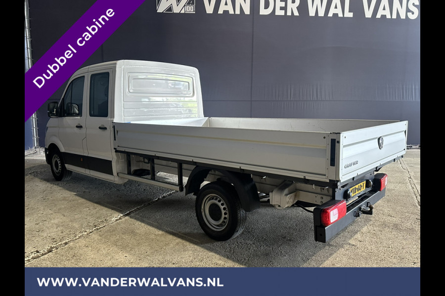 Volkswagen Crafter 2.0 TDI 140 pk Pick up Open laadbak Dubbele Cabine Euro6 Airco | 7-Zits | Navigatie | 2800kg Trekhaak Apple Carplay, Android Auto, Cruisecontrol, Chauffeursstoel