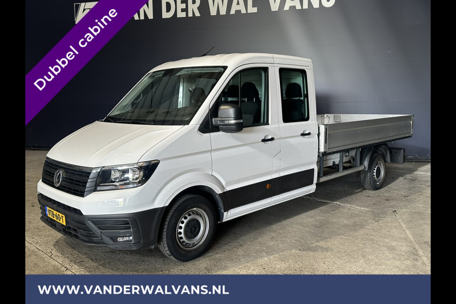 Volkswagen Crafter 2.0 TDI 140 pk Pick up Open laadbak Dubbele Cabine Euro6 Airco | 7-Zits | Navigatie | 2800kg Trekhaak Apple Carplay, Android Auto, Cruisecontrol, Chauffeursstoel