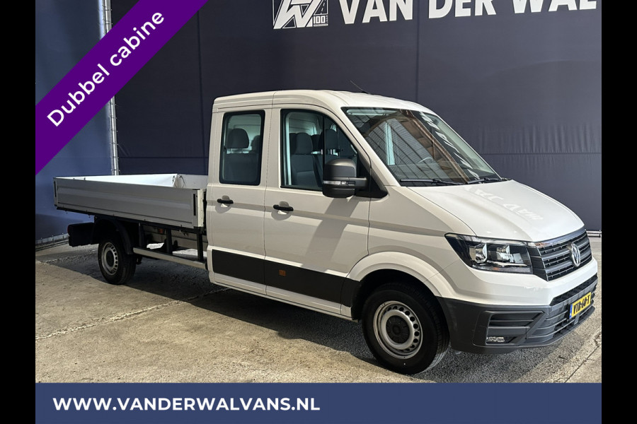 Volkswagen Crafter 2.0 TDI 140 pk Pick up Open laadbak Dubbele Cabine Euro6 Airco | 7-Zits | Navigatie | 2800kg Trekhaak Apple Carplay, Android Auto, Cruisecontrol, Chauffeursstoel