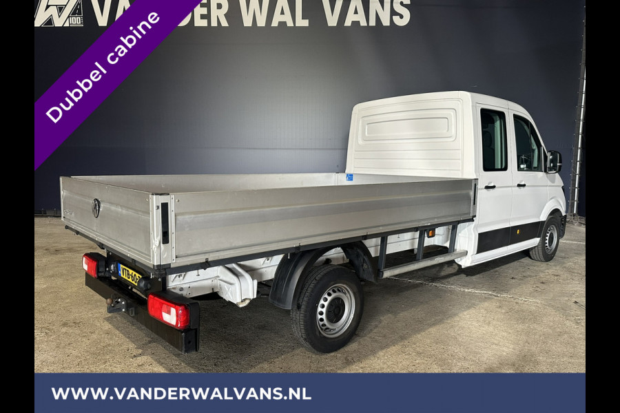 Volkswagen Crafter 2.0 TDI 140 pk Pick up Open laadbak Dubbele Cabine Euro6 Airco | 7-Zits | Navigatie | 2800kg Trekhaak Apple Carplay, Android Auto, Cruisecontrol, Chauffeursstoel