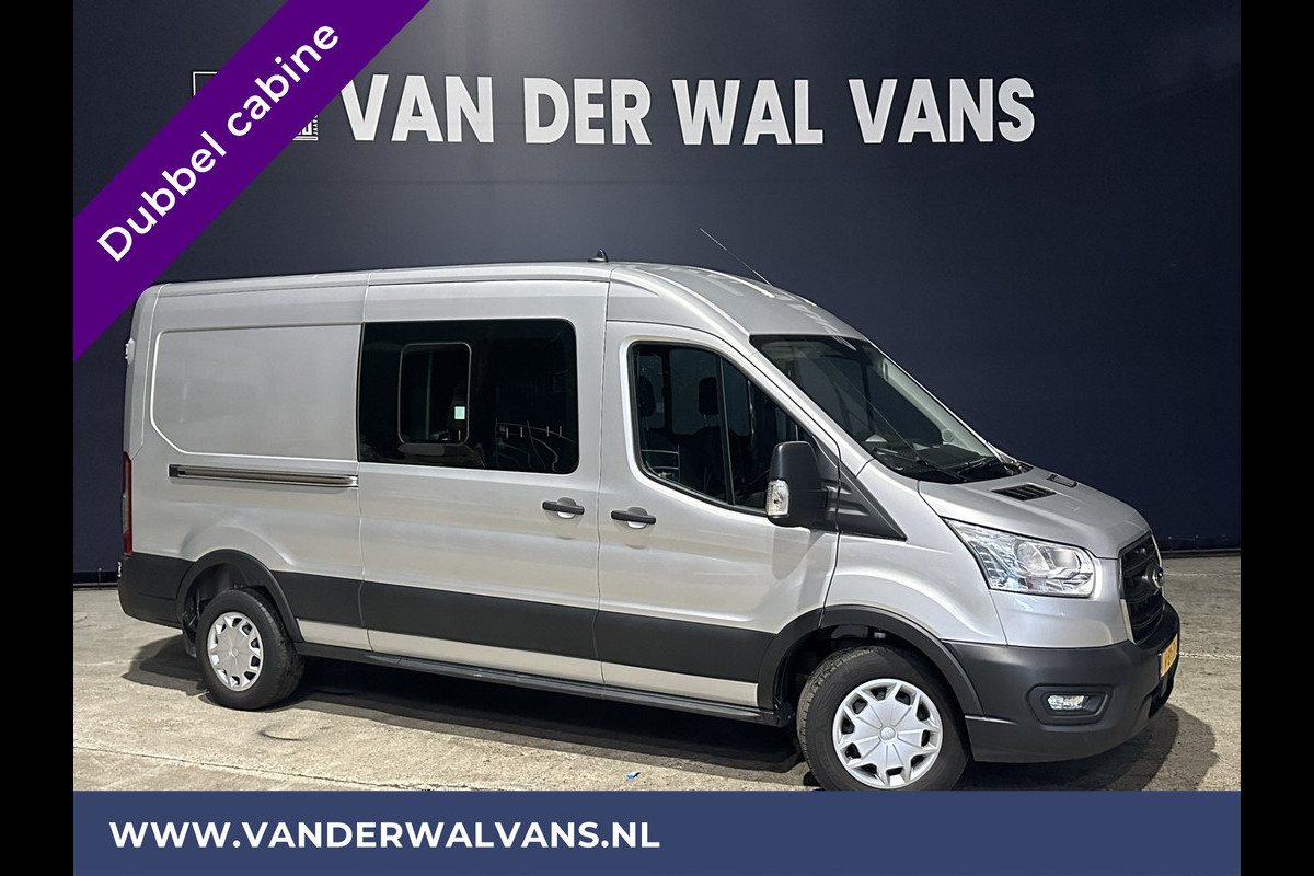 Ford Transit 2.0 TDCI 130pk L3H2 Dubbele cabine Euro6 Airco | 5-Zits | 2500kg Trekhaak | LED | Cruisecontrol Parkeersensoren, verwarmde voorruit