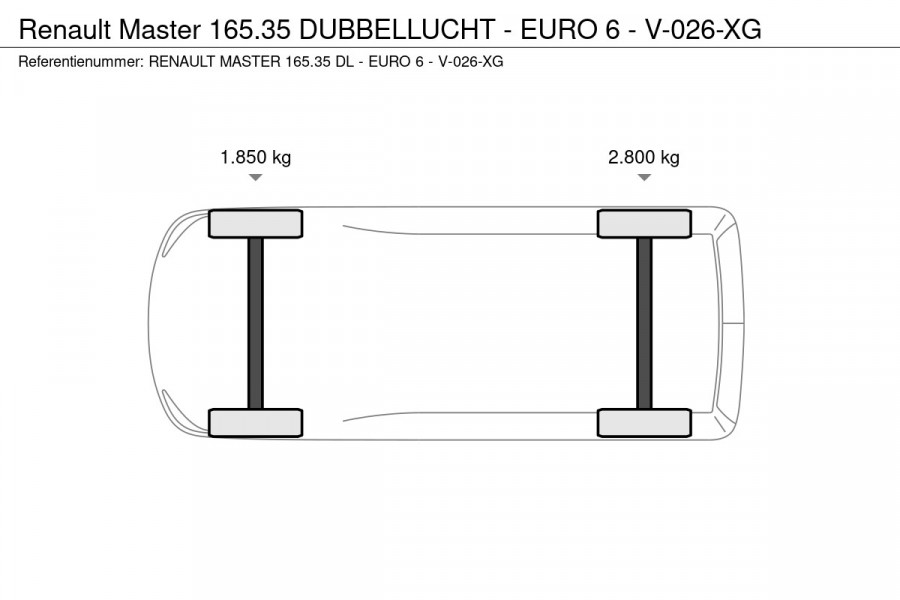 Renault Master 165.35 DUBBELLUCHT - EURO 6 - V-026-XG