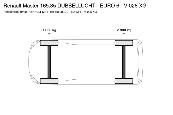 Renault Master 165.35 DUBBELLUCHT - EURO 6 - V-026-XG