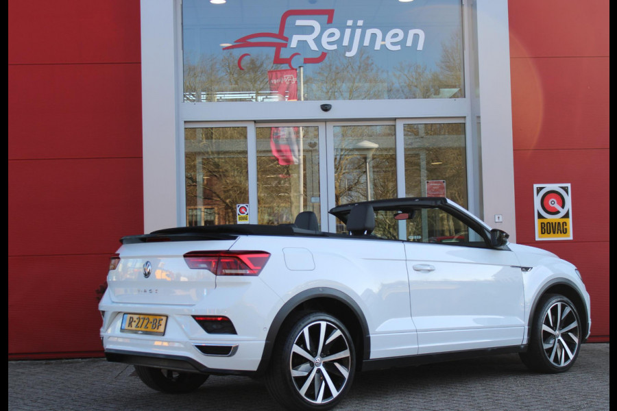 Volkswagen T-Roc Cabrio 1.5 TSI 150PK AUTOMAAT R-LINE | VIRTUAL COCKPIT | STOEL/STUUR VERWARMING | 19" LICHTMETALEN VELGEN | FULL LED KOPLAMPEN | DODEHOEK DETECTIE | ADAPTIVE CRUISE CONTROL | KEYLESS ENTRY/START | PARKEERSENSOREN VOOR EN ACHTER | ACHTERUITRIJ CAMERA | LEDEREN BEKLEDING | DAB+ RADIO | NAVIGATIE | APPLE CARPLAY/ANDROID AUTO |
