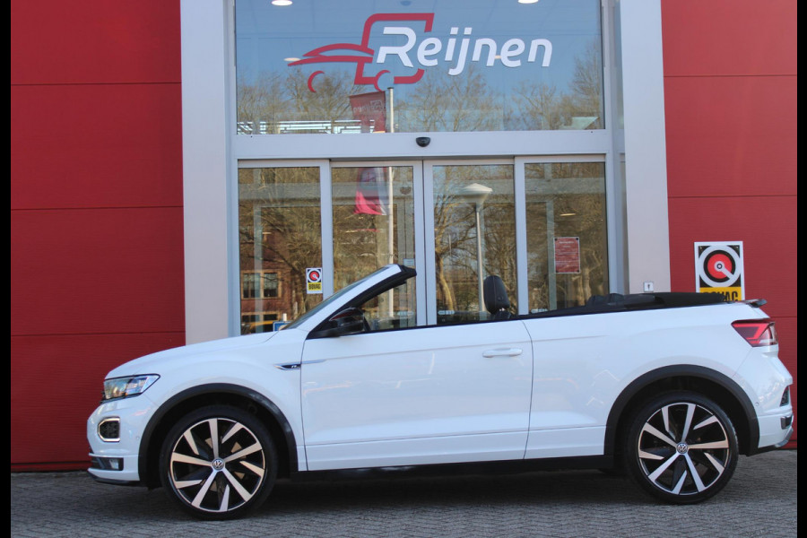 Volkswagen T-Roc Cabrio 1.5 TSI 150PK AUTOMAAT R-LINE | VIRTUAL COCKPIT | STOEL/STUUR VERWARMING | 19" LICHTMETALEN VELGEN | FULL LED KOPLAMPEN | DODEHOEK DETECTIE | ADAPTIVE CRUISE CONTROL | KEYLESS ENTRY/START | PARKEERSENSOREN VOOR EN ACHTER | ACHTERUITRIJ CAMERA | LEDEREN BEKLEDING | DAB+ RADIO | NAVIGATIE | APPLE CARPLAY/ANDROID AUTO |