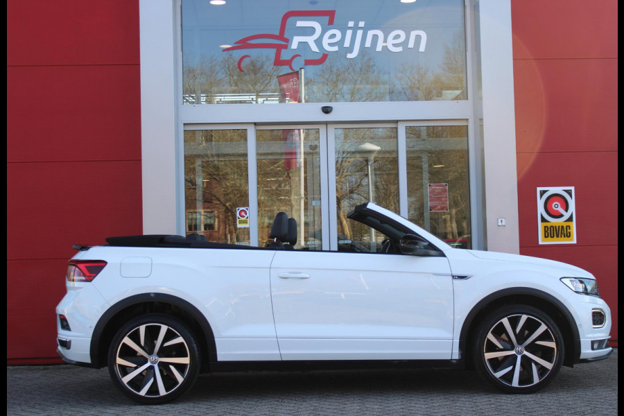 Volkswagen T-Roc Cabrio 1.5 TSI 150PK AUTOMAAT R-LINE | VIRTUAL COCKPIT | STOEL/STUUR VERWARMING | 19" LICHTMETALEN VELGEN | FULL LED KOPLAMPEN | DODEHOEK DETECTIE | ADAPTIVE CRUISE CONTROL | KEYLESS ENTRY/START | PARKEERSENSOREN VOOR EN ACHTER | ACHTERUITRIJ CAMERA | LEDEREN BEKLEDING | DAB+ RADIO | NAVIGATIE | APPLE CARPLAY/ANDROID AUTO |