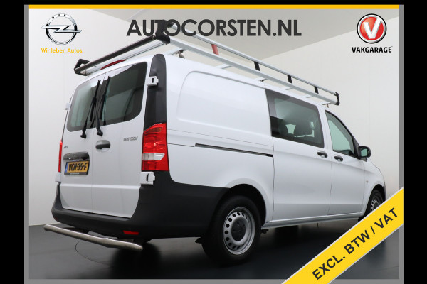 Mercedes-Benz Vito 114CDI AUT D.C Dubbele Cabine Lang 6-Pers. Airco Navi Camera Pdc Bluetooth Cruise Control Regen-Lichtsensor Pdc Betonplex Vloer Schuifdeur Imperiaal Bank voor Comfort 1e Eigenaar Euro 6