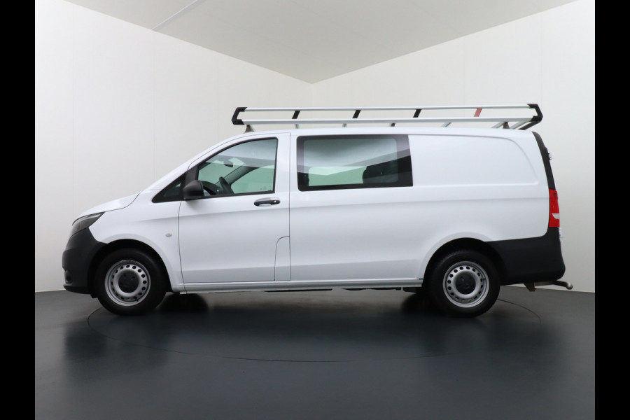 Mercedes-Benz Vito 114CDI AUT D.C Dubbele Cabine Lang 6-Pers. Airco Navi Camera Pdc Bluetooth Cruise Control Regen-Lichtsensor Pdc Betonplex Vloer Schuifdeur Imperiaal Bank voor Comfort 1e Eigenaar Euro 6