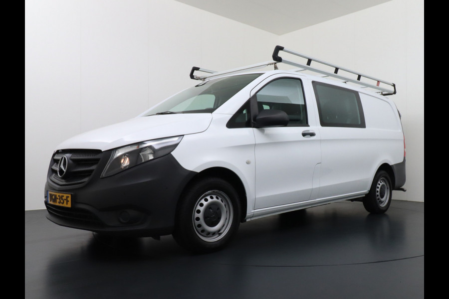Mercedes-Benz Vito 114CDI AUT D.C Dubbele Cabine Lang 6-Pers. Airco Navi Camera Pdc Bluetooth Cruise Control Regen-Lichtsensor Pdc Betonplex Vloer Schuifdeur Imperiaal Bank voor Comfort 1e Eigenaar Euro 6
