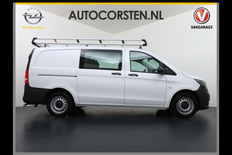 Mercedes-Benz Vito 114CDI AUT D.C Dubbele Cabine Lang 6-Pers. Airco Navi Camera Pdc Bluetooth Cruise Control Regen-Lichtsensor Pdc Betonplex Vloer Schuifdeur Imperiaal Bank voor Comfort 1e Eigenaar Euro 6