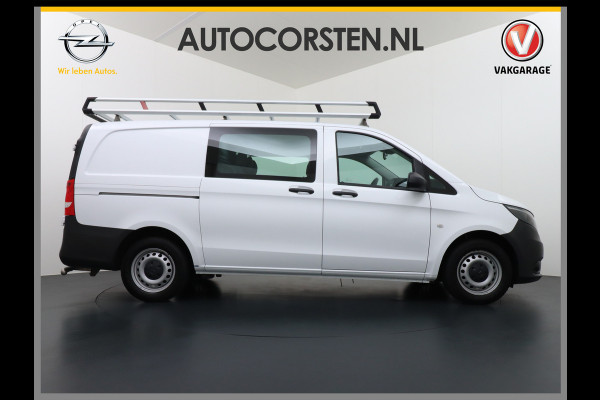 Mercedes-Benz Vito 114CDI AUT D.C Dubbele Cabine Lang 6-Pers. Airco Navi Camera Pdc Bluetooth Cruise Control Regen-Lichtsensor Pdc Betonplex Vloer Schuifdeur Imperiaal Bank voor Comfort 1e Eigenaar Euro 6