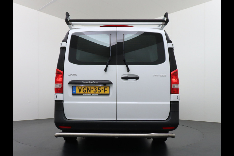 Mercedes-Benz Vito 114CDI AUT D.C Dubbele Cabine Lang 6-Pers. Airco Navi Camera Pdc Bluetooth Cruise Control Regen-Lichtsensor Pdc Betonplex Vloer Schuifdeur Imperiaal Bank voor Comfort 1e Eigenaar Euro 6