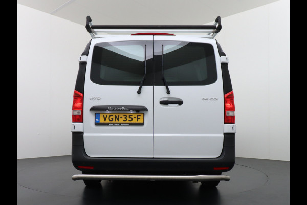 Mercedes-Benz Vito 114CDI AUT D.C Dubbele Cabine Lang 6-Pers. Airco Navi Camera Pdc Bluetooth Cruise Control Regen-Lichtsensor Pdc Betonplex Vloer Schuifdeur Imperiaal Bank voor Comfort 1e Eigenaar Euro 6