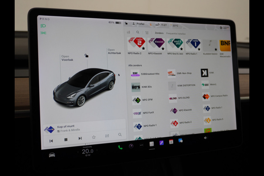 Tesla Model 3 RWD + 60kWh 325PK Facelift 19" Warmtepomp! Elek.Achterklep Lmv Draadloze laadpads  FSD-3 Computer  AutoPilot Leder PanoDak Adapt Ecc Navi LED Comfortstoelen ACC DAB Voorverwarmen interieur Keyless One-Pedal-Drive Origineel Nederlandse auto tot 11kw laden thuis! Garantie Accu tot 14-12-2029 max 160.000km 1584kg licht!