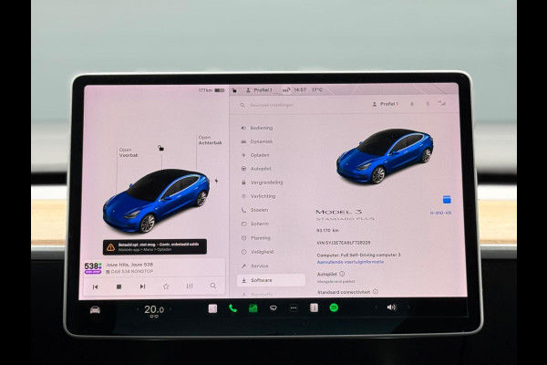 Tesla Model 3 Standard RWD Plus 60 kWh, 19 inch, 1e eigenaar, trekhaak,panoramadak, leder, nl auto met nationale auto pas