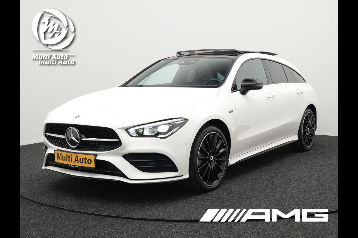 Mercedes-Benz CLA-Klasse Shooting Brake 250 e AMG Night Plug in Hybrid Dealer O.H. 218pk PHEV | Panodak | Alcantara Sportstoelen Verwarmd | Widescreen Navi | Sfeerverlichting | Navigatie | Apple Carplay | Camera | DAB | Mercedes-Benz CLA-Klasse Shooting Brake 250 e AMG Night Plug in Hybrid Dealer O.H. 218pk PHEV | Panodak | Alcantara Sportstoelen Verwarmd | Widescreen Navi | Sfeerverlichting | Navigatie | Apple Carplay | Camera | DAB |