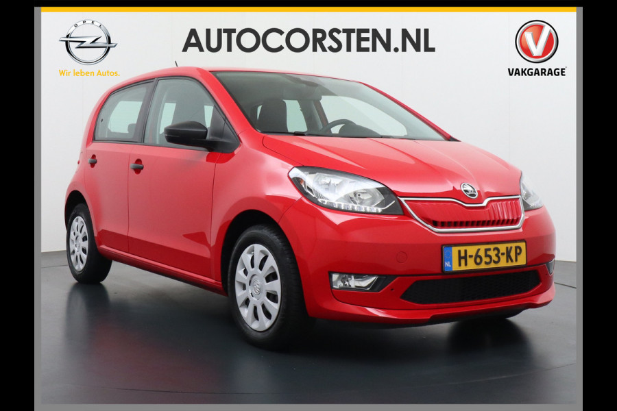 Škoda Citigo e-iV EV 36kWh Climate Control Cruise Control Bluetooth Verkeersborddetectie Led Esp Smartphone integratie Rijstrooksensor Verkeersbord detectie Ambition Grote Accu! Garantie op de accu tot 27-02-2028/160.000km. 1.235kg licht!
