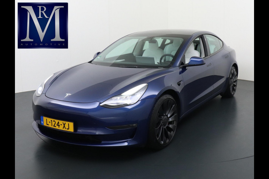 Tesla Model 3 Performance AWD 75 kWh ORIG. NL. NAP KM. | WIT LEDER | AUTOPILOT
