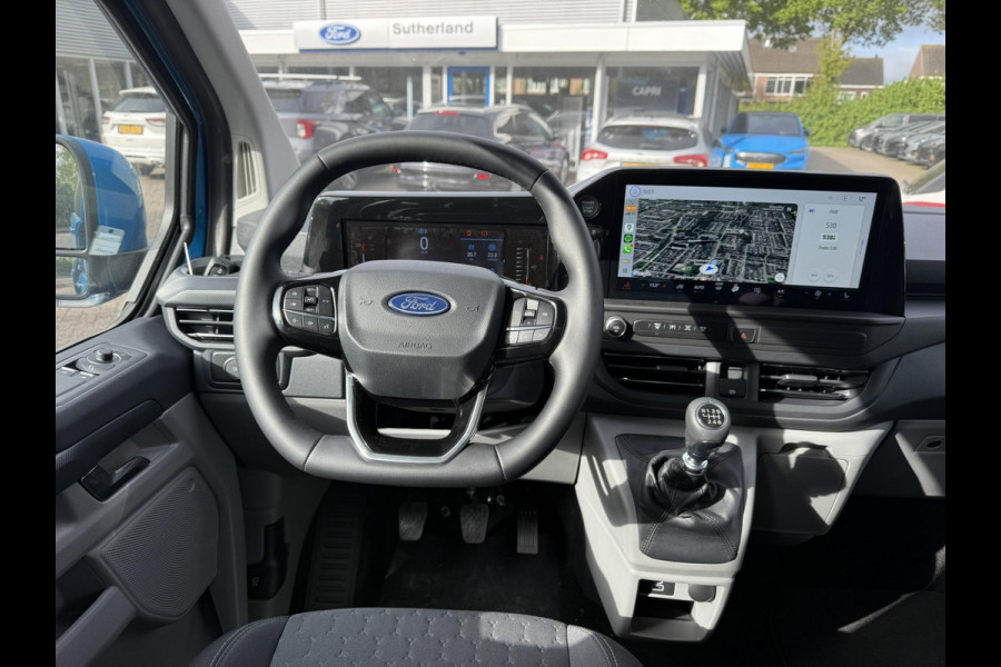 Ford Transit Custom 300 2.0 TDCI L2H1 Limited DC 136pk | SCI | Dubbele Cabine | Digital Aqua Blue | Trekhaak | Dubbele Schuifdeur | Bijrijdersstoel | Sidesteps | Bumperpakket | Zwarte velgen  | Stoelverwarming | Camera