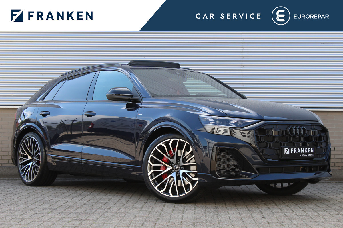 Audi Q8 60 TFSI e quattro Pro Line S Competition | Panoramadak | Massage | 23'' | Vierwielbesturing | Trekhaak | Koeling | OLED Audi Q8 60 TFSI e quattro Pro Line S Competition | Panoramadak | Massage | 23'' | Vierwielbesturing | Trekhaak | Koeling | OLED