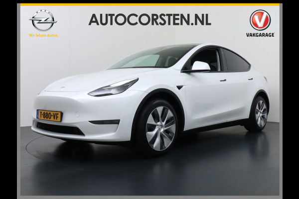 Tesla Model Y 514PK Long Range AWD Trekhaak 75kWh Warmtepomp Full-Self-Driving Computer 3 Leder  19" GSM-Sleutel Stoelverw.- V+A+Stuur+Voorrui Keyless PDC-a+v Elek.Achterklep Lmv Led Standkachel 4WD LR 1e Eigenaar, origineel Nederlands Geleverd, Trekvermogen-1600KG Accu-Garantie t/m sept-2031