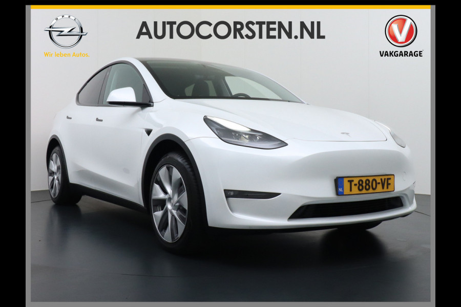 Tesla Model Y 514PK Long Range AWD Trekhaak 75kWh Warmtepomp Full-Self-Driving Computer 3 Leder  19" GSM-Sleutel Stoelverw.- V+A+Stuur+Voorrui Keyless PDC-a+v Elek.Achterklep Lmv Led Standkachel 4WD LR 1e Eigenaar, origineel Nederlands Geleverd, Trekvermogen-1600KG Accu-Garantie t/m sept-2031