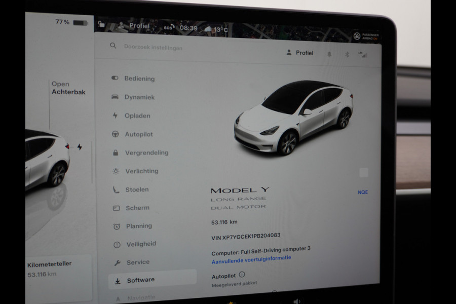 Tesla Model Y 514PK Long Range AWD Trekhaak 75kWh Warmtepomp Full-Self-Driving Computer 3 Leder  19" GSM-Sleutel Stoelverw.- V+A+Stuur+Voorrui Keyless PDC-a+v Elek.Achterklep Lmv Led Standkachel 4WD LR 1e Eigenaar, origineel Nederlands Geleverd, Trekvermogen-1600KG Accu-Garantie t/m sept-2031