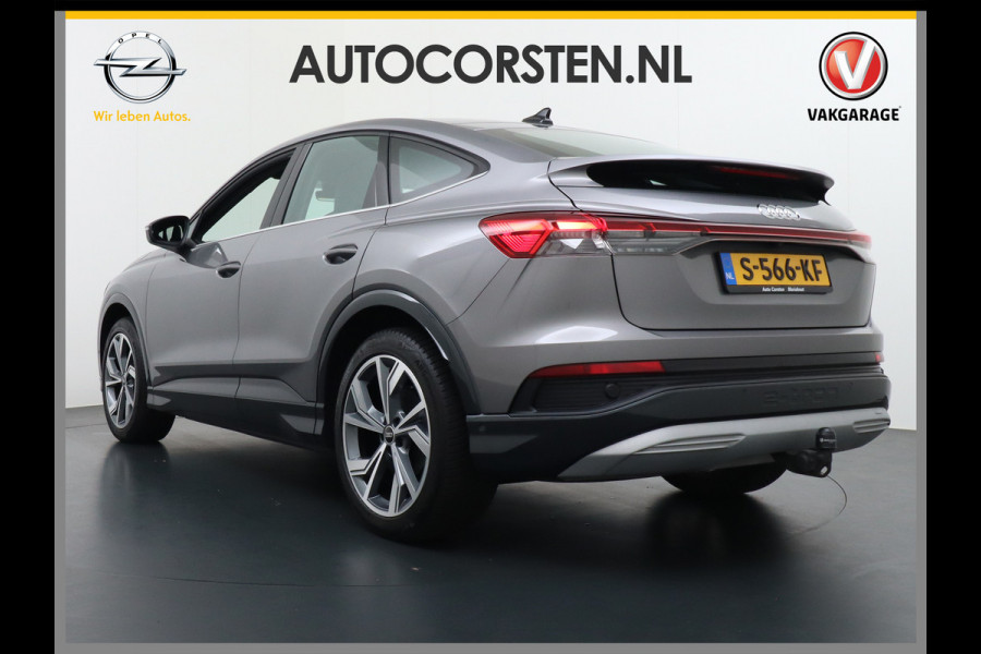 Audi Q4 Sportback e-tron 40 204pk 77kWh Adap.Cruise Sport-St. 20" Apple Carplay Android Camera Navi Matrix Led Elek.Achterklep Trekhaak Ecc Stoelverwarmi Audi sound system Assistentiepakketten-Parking/Tour/Plus 1e Eigenaar Origineel Nederlandse Auto 1.000kg trekvermogen € 63.000nieuw