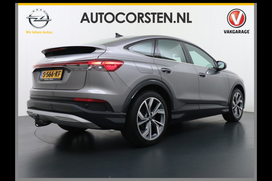 Audi Q4 Sportback e-tron 40 204pk 77kWh Adap.Cruise Sport-St. 20" Apple Carplay Android Camera Navi Matrix Led Elek.Achterklep Trekhaak Ecc Stoelverwarmi Audi sound system Assistentiepakketten-Parking/Tour/Plus 1e Eigenaar Origineel Nederlandse Auto 1.000kg trekvermogen € 63.000nieuw