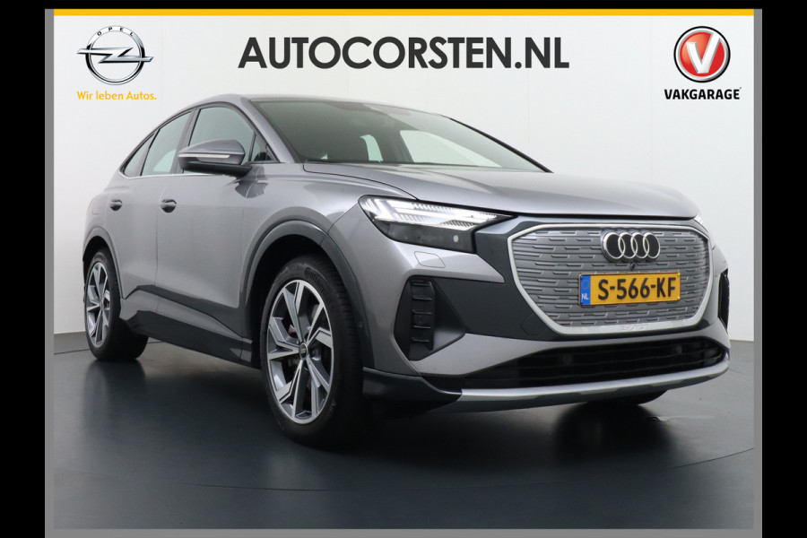 Audi Q4 Sportback e-tron 40 204pk 77kWh Adap.Cruise Sport-St. 20" Apple Carplay Android Camera Navi Matrix Led Elek.Achterklep Trekhaak Ecc Stoelverwarmi Audi sound system Assistentiepakketten-Parking/Tour/Plus 1e Eigenaar Origineel Nederlandse Auto 1.000kg trekvermogen € 63.000nieuw