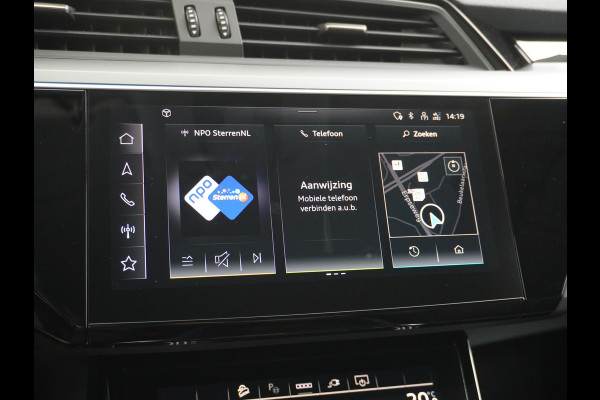 Audi e-tron Sportback 55 Quattro 408pk 95kWh Luchtvering Adaptive-Cruise Apple Carplay Android Trekhaak Elektr.Sport-Stoel+Leder/Alcantara+Verwarmd+Ge Keyless Audi sound system Lane-Assist Audi-smartphone-interface Rijstrooksensor Wifi Fase 3 Laden