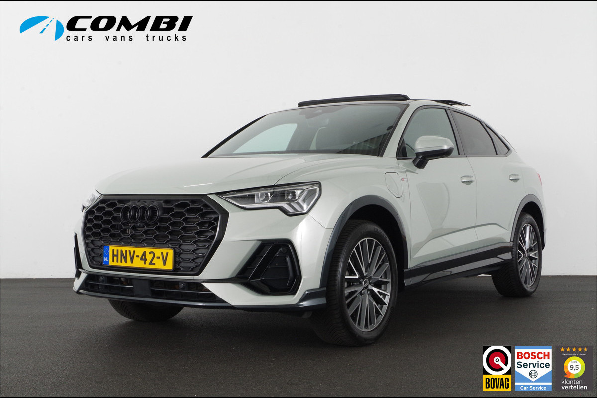 Audi Q3 Sportback 45 TFSI e S Edition > Full S line/245pk/Pano.schuif/Memory/Black pakket/Dew Silver... Audi Q3 Sportback 45 TFSI e S Edition > Full S line/245pk/Pano.schuif/Memory/Black pakket/Dew Silver...