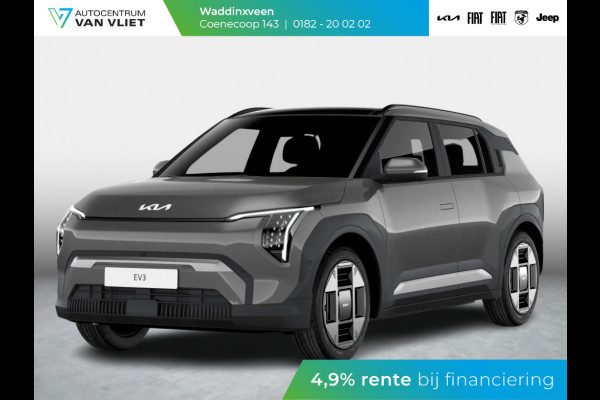 Kia EV3 Plus Advanced 81.4 kWh ANWB Private Lease v.a. € 569,- | Snelle Levering | 600km Rijbereik | Navi | 19" | Adapt. Cruise | Clima | Schuif/Kanteldak | Stoel&Stuurverw. | Priv Glass | BSM | Harman Kardon |