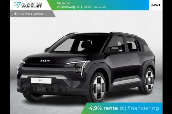 Kia EV3 Plus Advanced 81.4 kWh | Levering Juni | 600km Rijbereik | Navi | 19" | Adapt. Cruise | Clima | Schuif/Kanteldak | Stoel&Stuurverw. | Priv Glass | BSM | Harman Kardon | Private Lease € 616,- Actie !