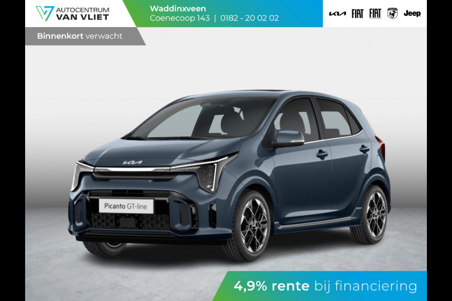Kia Picanto 1.0 DPi GT-Line AMT | Automaat | MY25 | LED | Navi | CarPlay | Keyless | Schuif-/kanteldak | Stoel-/stuurverwarming | 16'' | Private Lease € 384,-