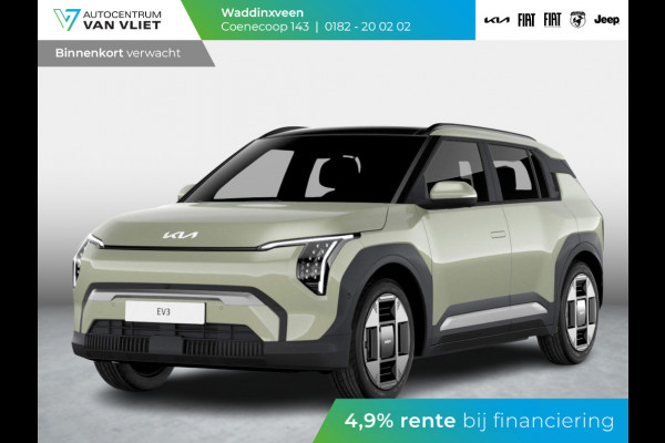 Kia EV3 Plus Advanced 81.4 kWh ANWB Private Lease v.a. € 599,- | Snelle Levering | 600km Rijbereik | Navi | 19" | Adapt. Cruise | Clima | Schuif/Kanteldak | Stoel&Stuurverw. | Priv Glass | BSM | Harman Kardon |
